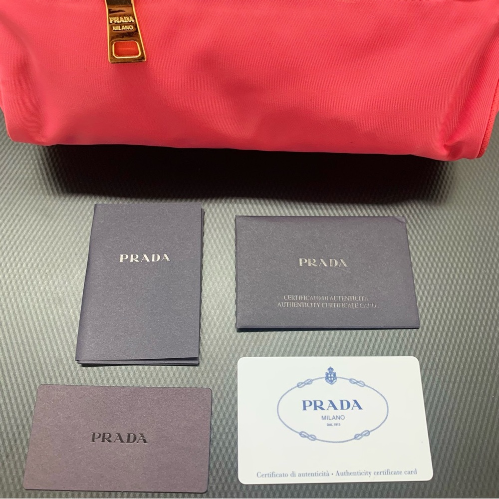 PRADA BN1834 Tessuto Saffiano Nylon Shoulder Bag in Peonia Pink - Picture 12 of 13